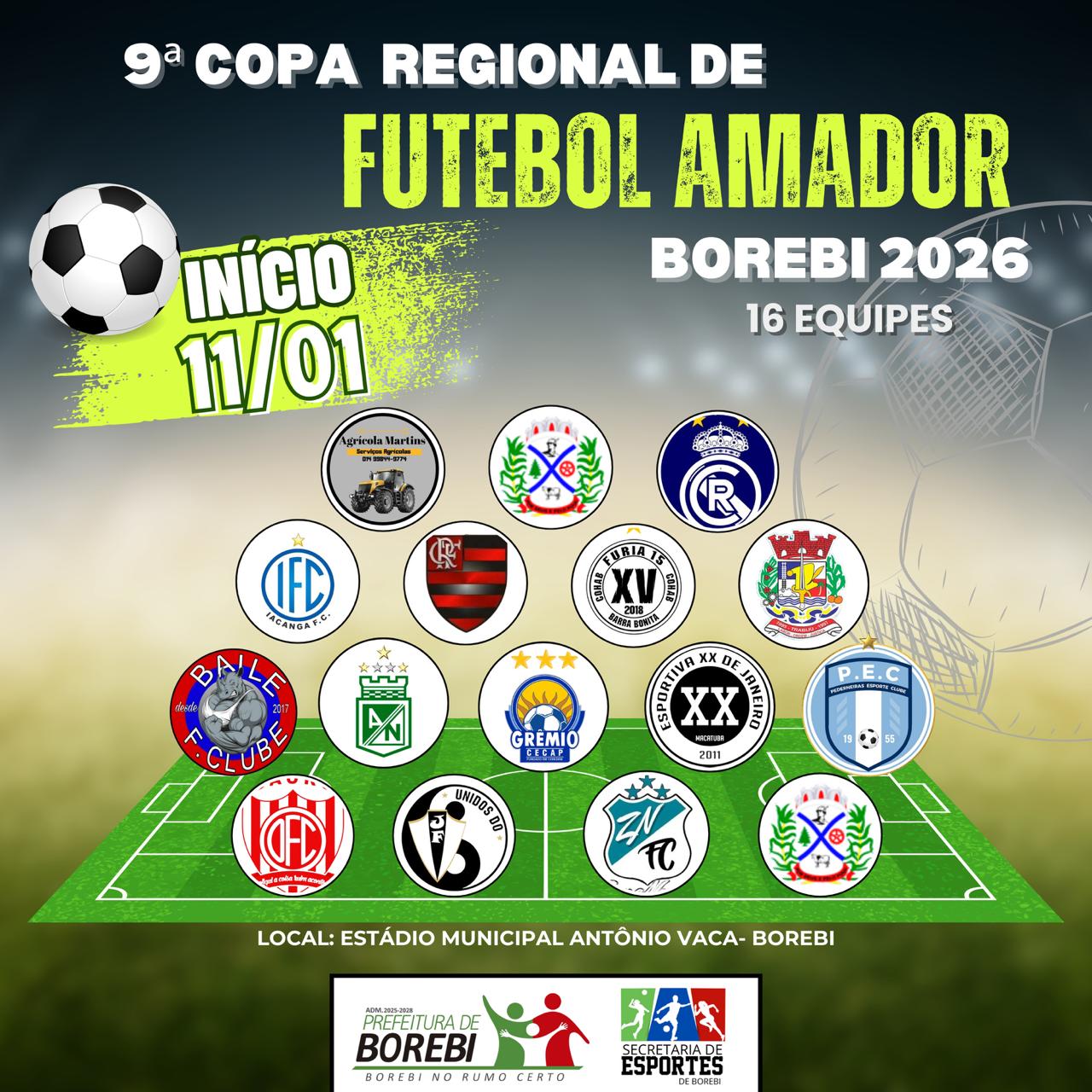 9ª Copa Regional de Futebol Amador de Borebi 2026 promete grandes jogos e emoção para a região